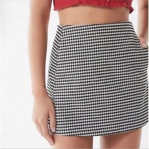 Urban Outfitters Gingham Checkered Mini Skirt Black and White Women's Size S